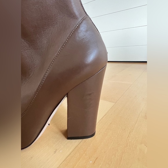 Sergio Rossi Virginia Brown Leather Almond Toe Ankle Sock Booties (Size 8.5) - Picture 12 of 12